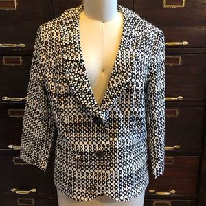 CAbi Black/White 4/3 sleeve Jacket style298-  6